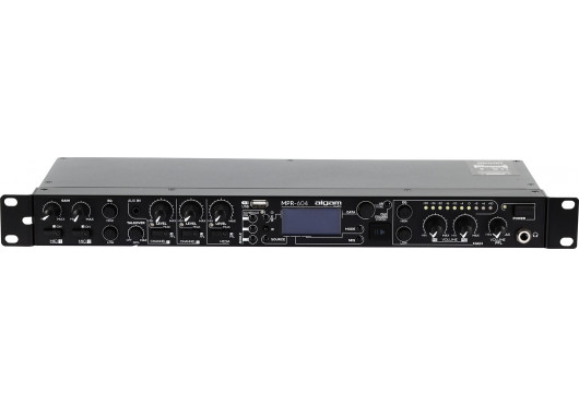 6 inputs, USB, FM, rack-mountable