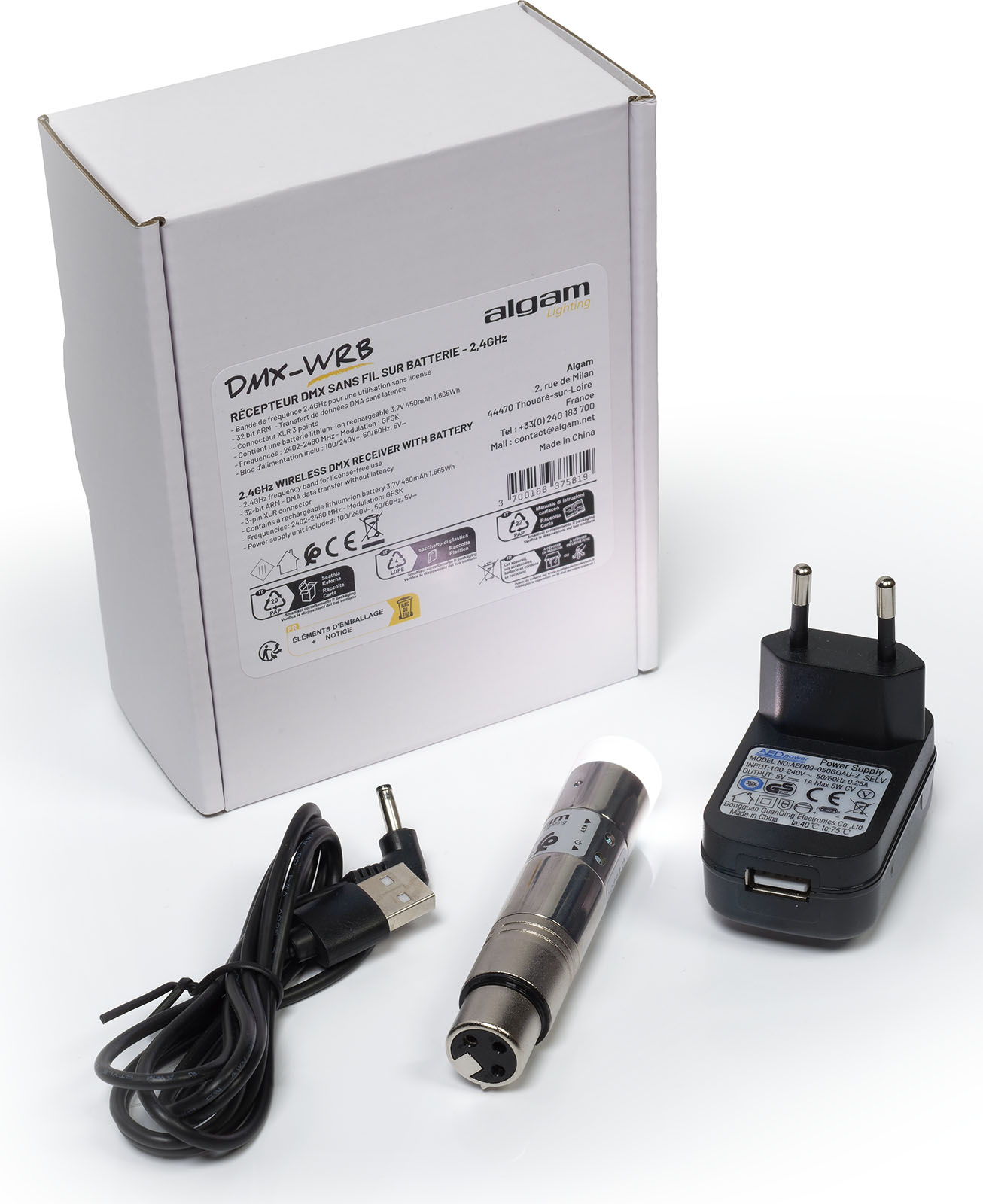 DMX-WRB - Battery-powered DMX wireless receiver