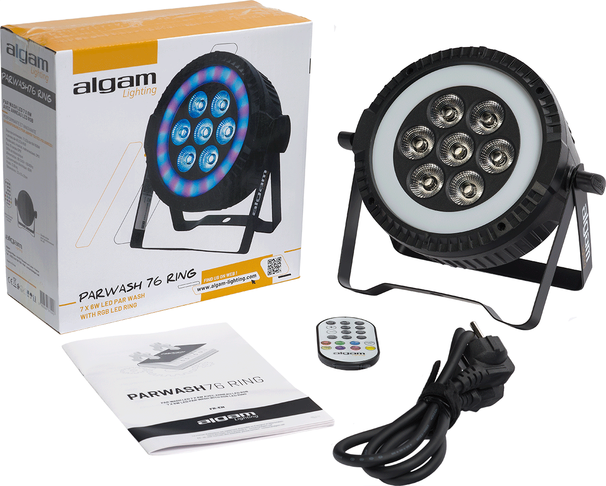 PARWASH 76 RING 7 x 6W LED PAR Wash with RGB LED Ring