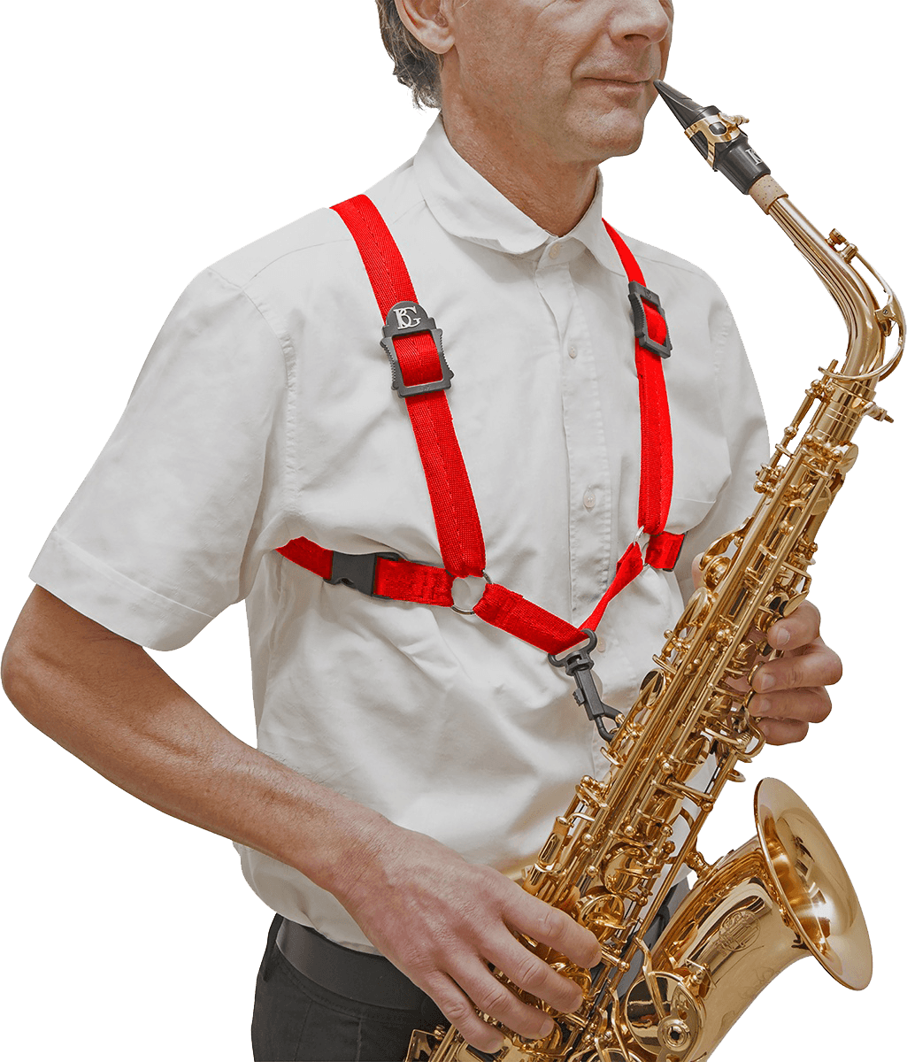 Harness red for sax - snap hook - man XL