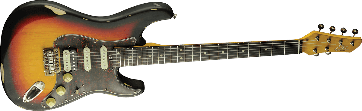 Double cutaway Relic Sunburst