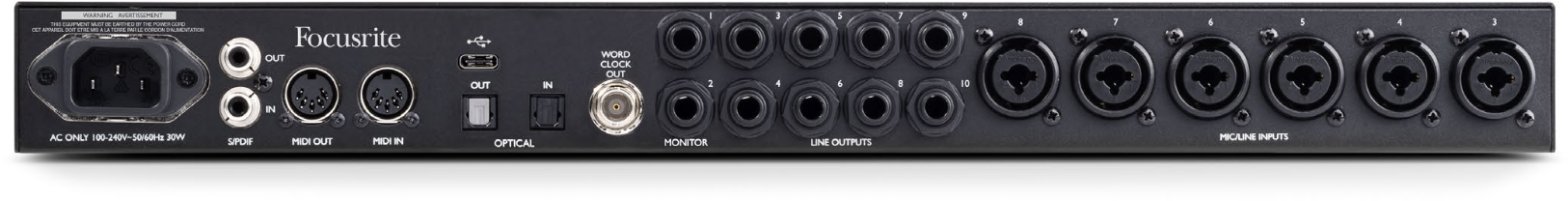 18 in / 20 out USB-C audio interface with analog air-circuit
