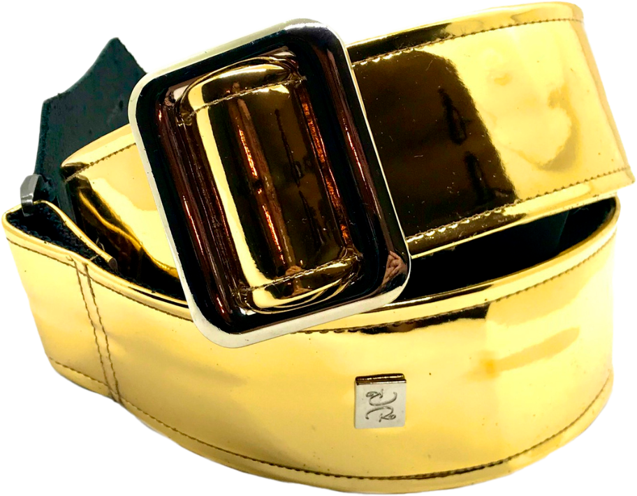 Mirror Reflective Gold 2” Guitar Strap