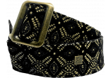 Rock'N'Roll Black & Gold Brocade 2” Guitar Strap