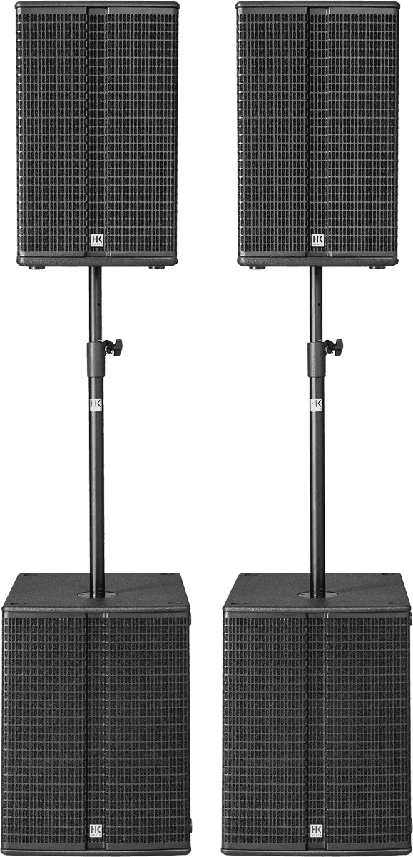 2 L3-115FA, 2 LSUB-1800A, covers, stands