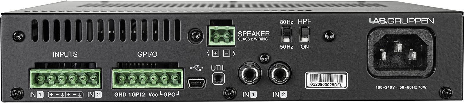 Compact Mono 240 W Amplifier for High Impedance 70 V Installation Applications