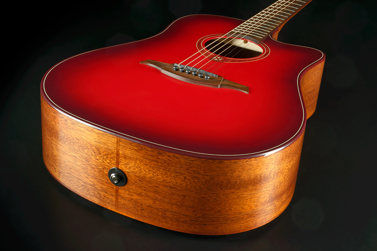 Tramontane Special Edition Red Dreadnought Cutaway Acoustic-Electric