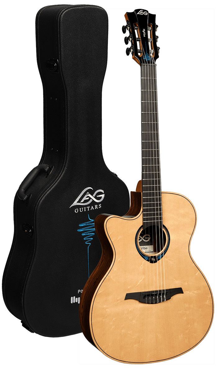 Hyvibe 30 Smart Guitar Folk Nylon Auditorium Cutawayw/ Hardcase