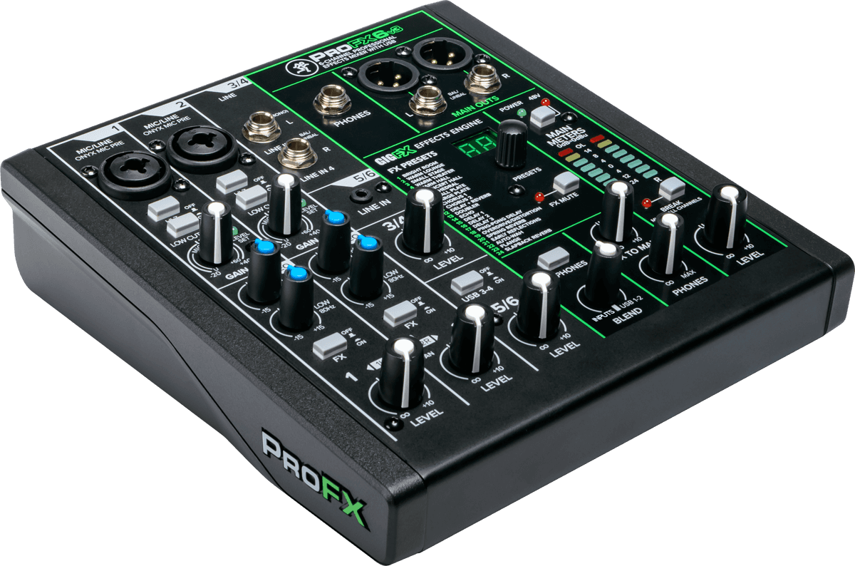 6-Channel Professional Analog Mixer with USB