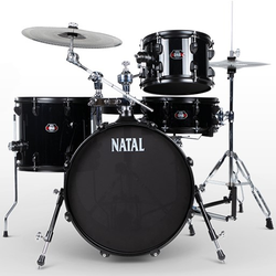 Drum kit with mesh heads and silent cymbals