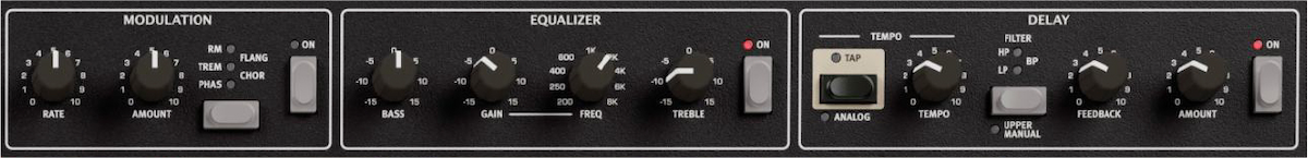 Orgen med triple sensor tangenter