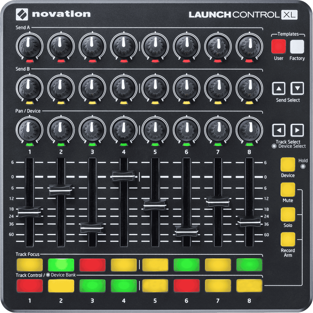 Controller, 24 pots, 8 faders, 16 pads