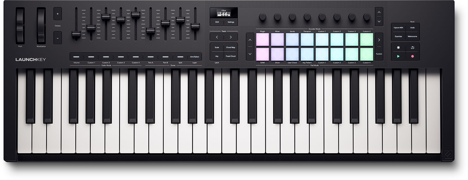 49 semi-weighted keys, 16 pads