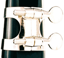 Nickel-plated metal Bb clarinet ligature