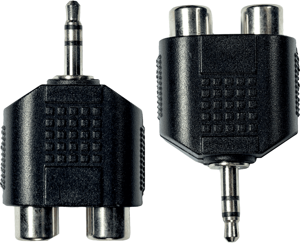 3.5 mm TRS jack to  2 x female rca adapter - set of 2