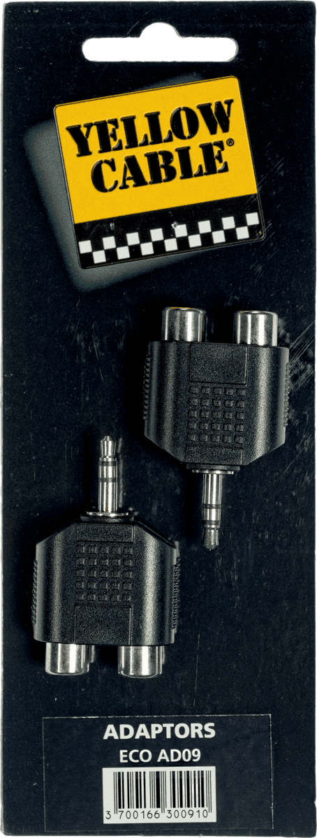 3.5 mm TRS jack to  2 x female rca adapter - set of 2