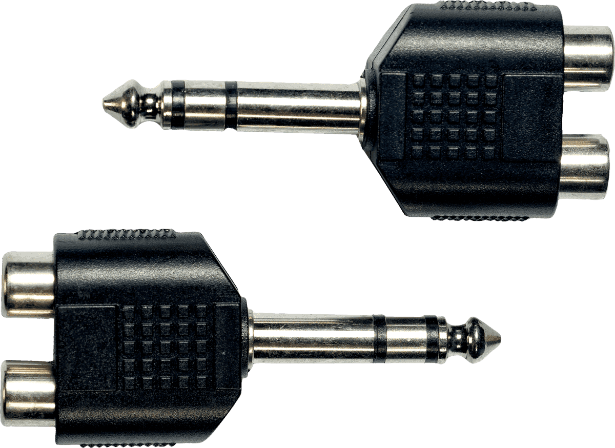 1/4 TRS jack to 2 x female rca adapter - set of 2