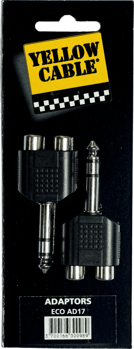 1/4 TRS jack to 2 x female rca adapter - set of 2