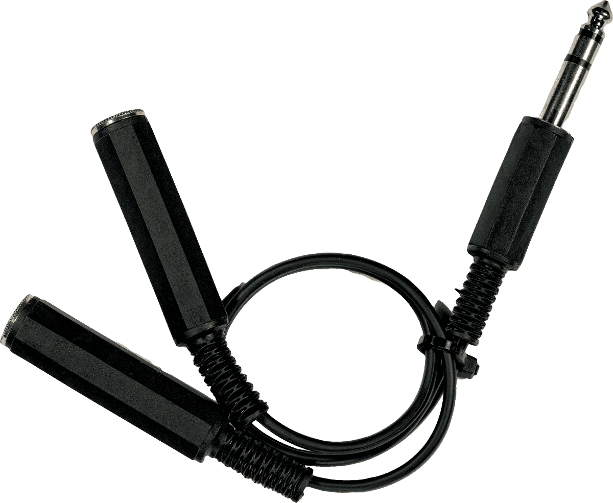 2 x 1/4 female jack to 1/4 TRS jack cable - 0,05 m