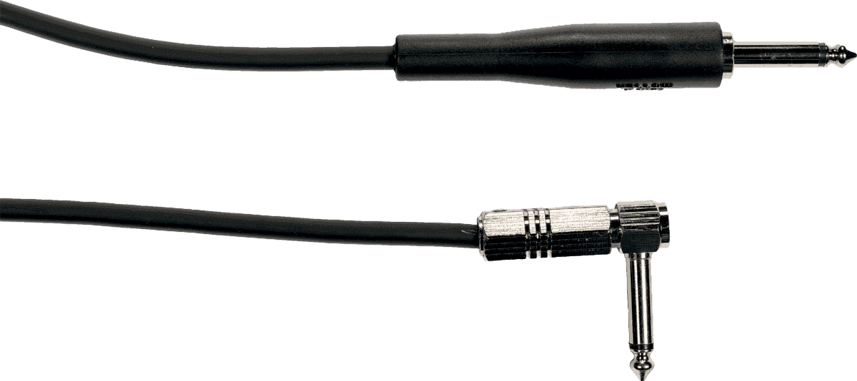 1/4 molded jack to 1/4 angled metal jack cable 20ft/6m