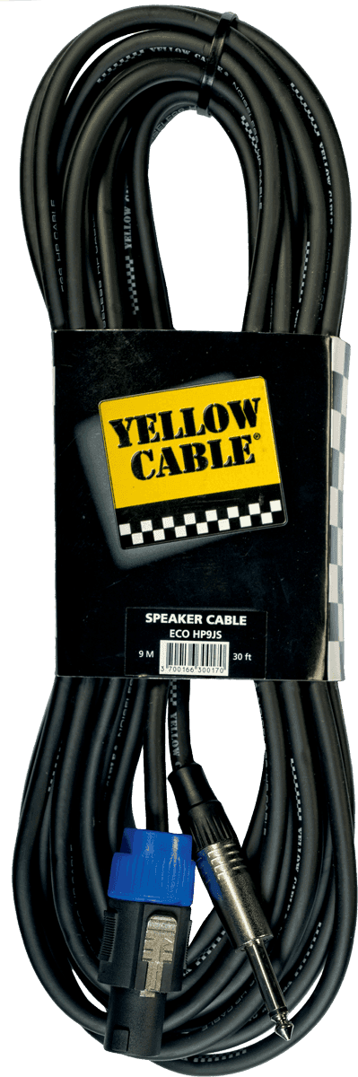 Speakon to 1/4 jack speaker cable - 18ft/9m