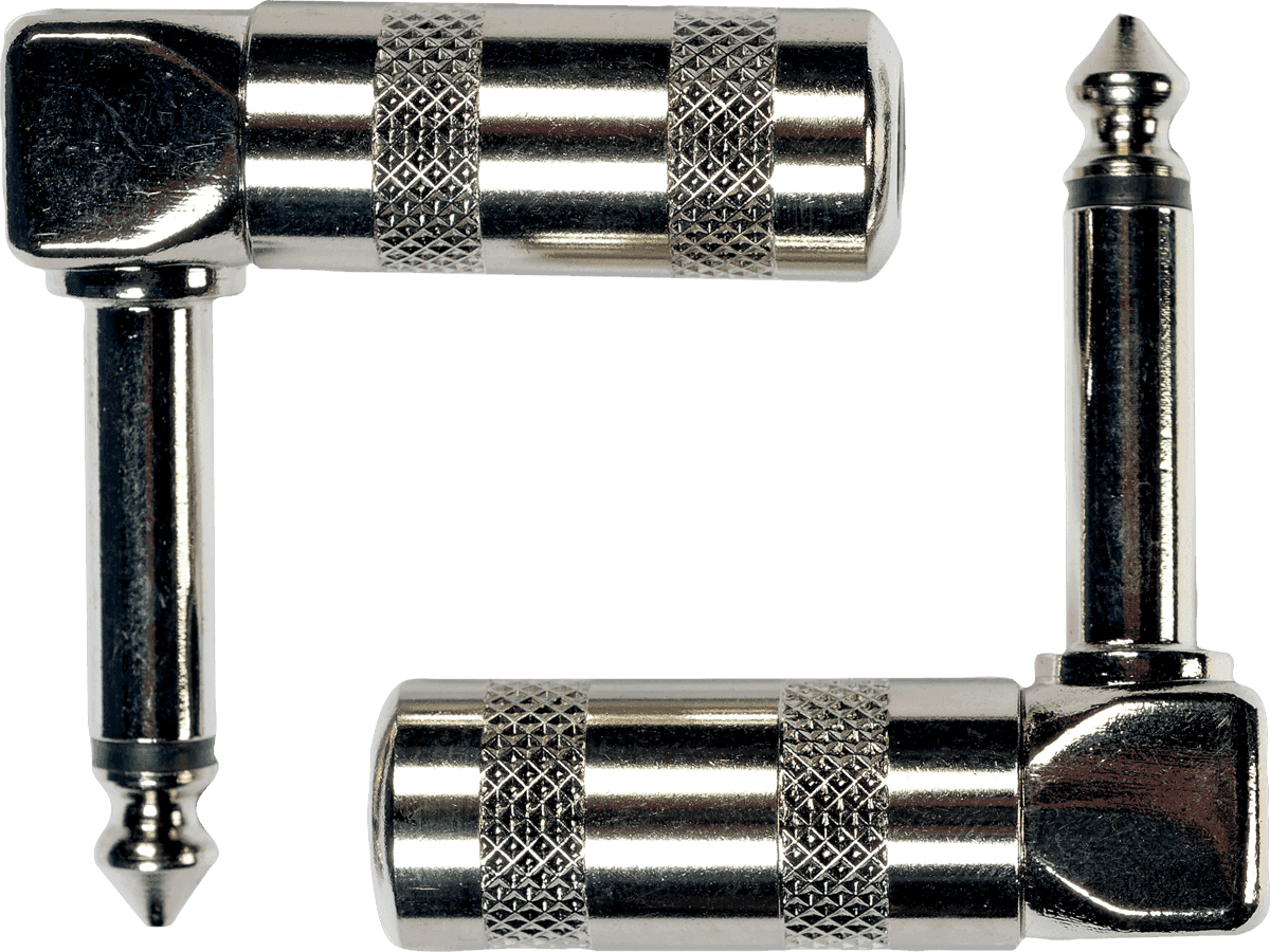 Angled chrome 1/4 jack - set of 2
