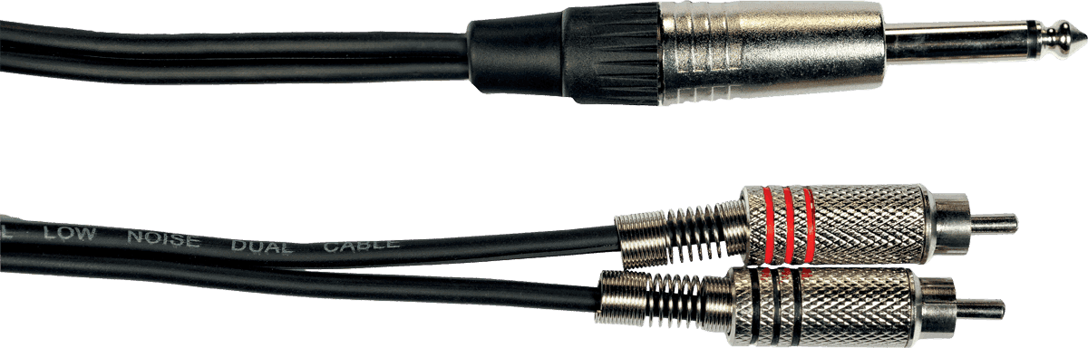 2 x rca to 1/4 jack cable 9ft/3m