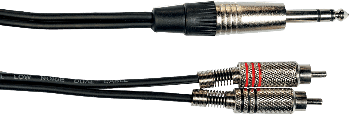 2 x rca to 1/4 TRS jack cable 9ft/3m