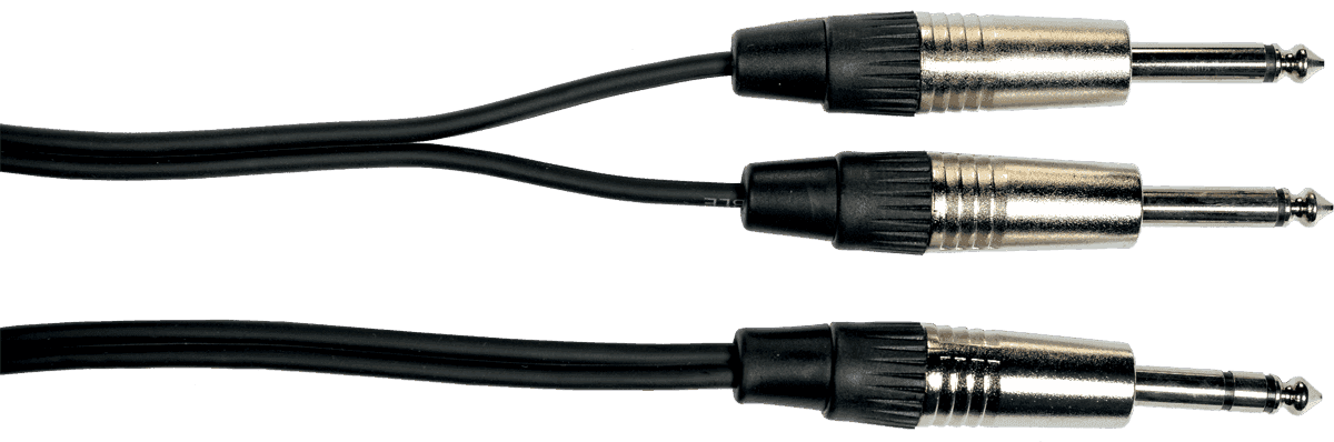 2 x 1/4 jack to 1/4 jack TRS cable 10ft/3m