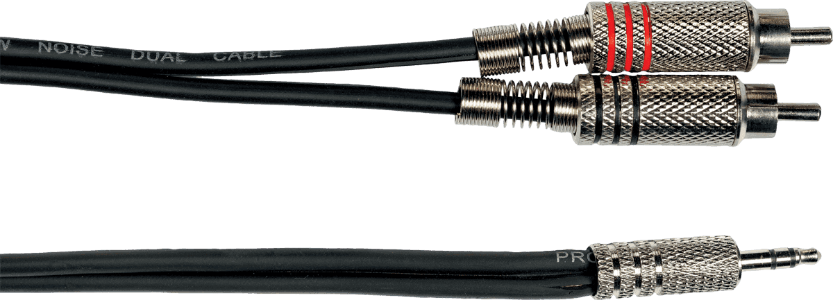 3 2 x rca to 3,5 mm TRS jack cable 10ft/3m