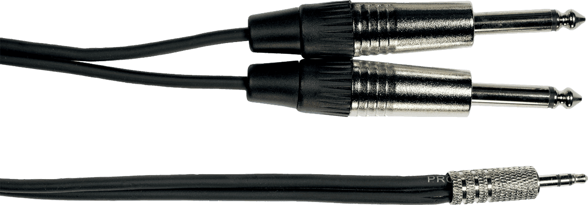 2 x 1/4 jack to 3,5 mm TRS jack cable 10ft/3m