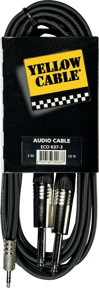 2 x 1/4 jack to 3,5 mm TRS jack cable 10ft/3m