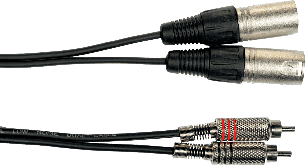 2 x rca to 2 XLR cable 10ft/3m