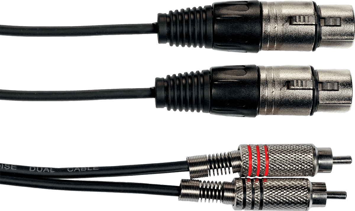 2 x rca to 2 femle XLR cable 10ft/3m