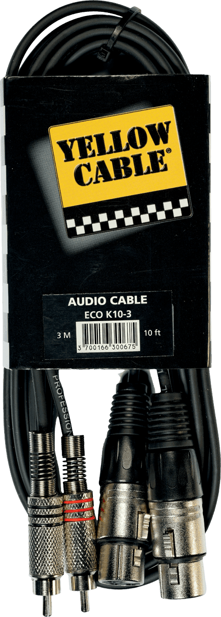 2 x rca to 2 femle XLR cable 10ft/3m