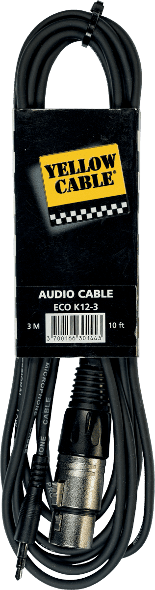 Female XLR to 3,5 mm TRS jack 10ft/3m