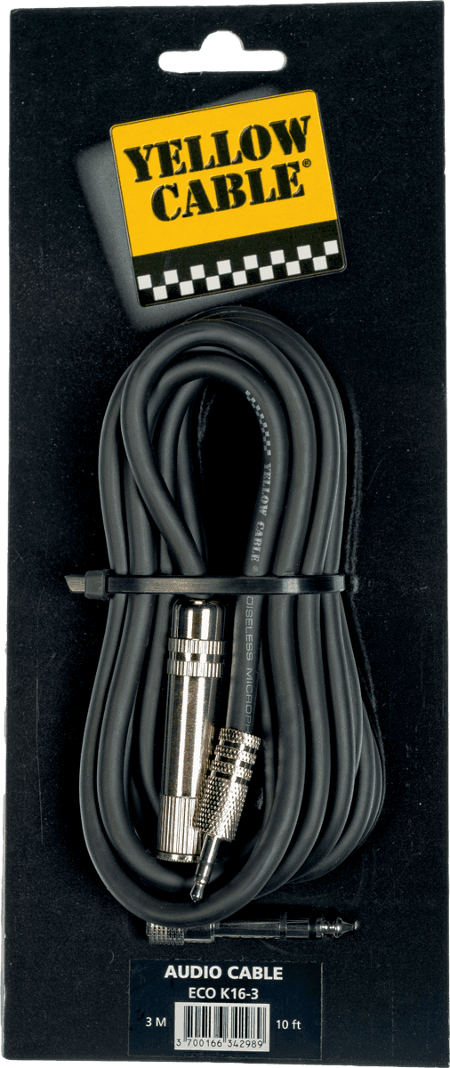 1/4 TRS female jack to 3,5mm TRS jack cable 10ft/3m