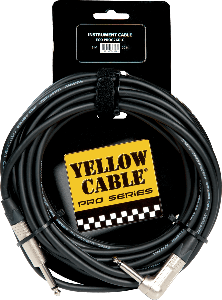 Neutrick 1/4 jack to 1/4 angled jack cable 20ft/6m