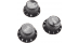 Black potentiometer knobs -  Stratocaster® type - set of 3