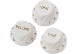 White potentiometer knobs - Stratocaster® type - set of 3