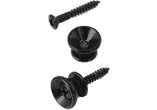 Stratocaster® type strap buttons w/screws - black - set of 2