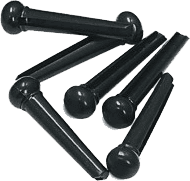 Folk guitar plastic pegs - black - set of 6
