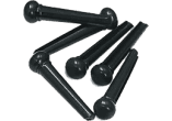 Folk guitar plastic pegs - black - set of 6