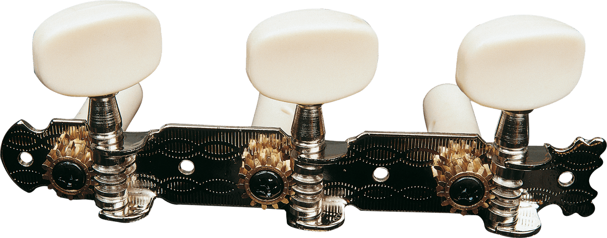 Platinum nickel machine heads - Plastic buttons - 2 set 3 in a row.