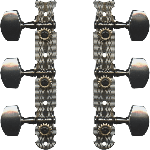 Platinum nickel machine heads - plastic buttons - 2 set 3 in a row