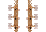 Gold machine heads with lyre - pearly buttons - 2 set 3 in a row