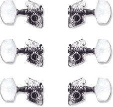 Individual machine heads classical open gear 3+3 chrome
