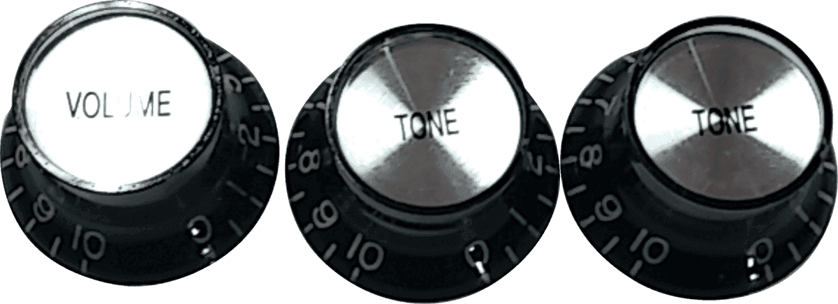 SG® style knobs - 1 volume & 2 Tones - black